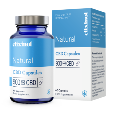 Elixinol Hemp Extract Natural CBD Capsules 900mg CBD 60s